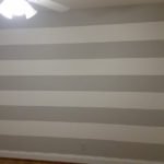 Interior Painting, nursery striped wall pattern