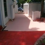 brick patio sealed with red